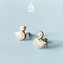 Jewelry - Swan Stud Earrings - Whimsical Bird Earrings - Valentines gift for girlfriend - White Swan jewelry - PINTONIK