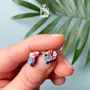 Jewelry - Toucan Stud Earrings - Mismatched Tropical Bird Earrings - Fun Colorful Halloween Costume Jewelry - PINTONIK