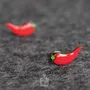 Jewelry - Hot Chili Pepper Earrings - Funny Red Chili Stud Earrings - Weird 30th Birthday Gift - PINTONIK