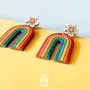 Jewelry - Rainbow Earrings with Daisy Flower - Fun Summer Jewelry - PINTONIK
