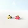 Jewelry - Mismatched Apple Stud Earrings - Wooden Teacher Gift - PINTONIK