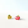Jewelry - Mismatched Apple Stud Earrings - Wooden Teacher Gift - PINTONIK