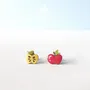 Jewelry - Mismatched Apple Stud Earrings - Wooden Teacher Gift - PINTONIK