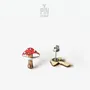 Jewelry - Red Mushroom Stud Earrings - PINTONIK