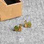 Jewelry - Wooden Snail Stud Earrings - PINTONIK