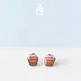 Bijoux - Boucles d'oreilles fantaisie roses fuchsia « Muffin gourmand » - Idée cadeau pâtisserie pour jeune maman ou adolescente - PINTONIK