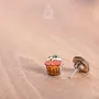 Bijoux - Boucles d'oreilles fantaisie roses fuchsia « Muffin gourmand » - Idée cadeau pâtisserie pour jeune maman ou adolescente - PINTONIK