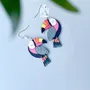 Jewelry - Toucan Bird Earrings - Colorful Beach Jewelry with Sterling Silver - PINTONIK