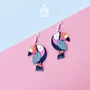 Jewelry - Toucan Bird Earrings - Colorful Beach Jewelry with Sterling Silver - PINTONIK