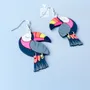 Jewelry - Toucan Bird Earrings - Colorful Beach Jewelry with Sterling Silver - PINTONIK