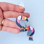 Jewelry - Toucan Bird Earrings - Colorful Beach Jewelry with Sterling Silver - PINTONIK