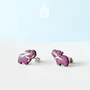 Jewelry - Pygmy Hippo Stud Earrings - Wooden Baby Hippopotamus, Stainless Steel - PINTONIK