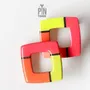 Bijoux - Boucles d'oreilles géométriques néon tendance - Grandes puces d'oreilles d'été funky - Bijoux abstraits pour événements - PINTONIK