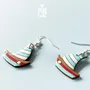 Jewelry - Wooden Boat Earrings - Nautical Summer Jewelry, Sterling Silver Hooks - PINTONIK