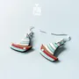 Jewelry - Wooden Boat Earrings - Nautical Summer Jewelry, Sterling Silver Hooks - PINTONIK