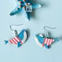 Jewelry - Blue Whale Earrings - Fun Sailor Outfit - Marine Jewellery - Wooden Beach Jewelry - PINTONIK