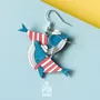 Jewelry - Blue Whale Earrings - Fun Sailor Outfit - Marine Jewellery - Wooden Beach Jewelry - PINTONIK