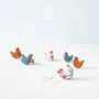 Bijoux - Boucles d'oreilles à clous en forme de poulet rigolo - Bijoux en bois pour maman poule - PINTONIK