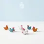 Bijoux - Boucles d'oreilles à clous en forme de poulet rigolo - Bijoux en bois pour maman poule - PINTONIK