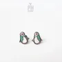 Bijoux - Boucles d'oreilles pingouin - Boucles d'oreilles animaux en bois avec écharpe d'hiver - PINTONIK