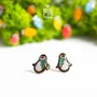 Bijoux - Boucles d'oreilles pingouin - Boucles d'oreilles animaux en bois avec écharpe d'hiver - PINTONIK
