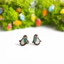 Bijoux - Boucles d'oreilles pingouin - Boucles d'oreilles animaux en bois avec écharpe d'hiver - PINTONIK