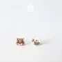 Jewelry - Mismatched Hamster Stud Earrings - Quirky Wood Jewelry - PINTONIK