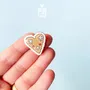 Jewelry - Gingerbread Heart Oktoberfest Pin - Sugar Cookie Christmas Brooch - PINTONIK
