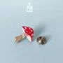 Bijoux - Broche champignon rouge Amanita Muscaria - Broche en bois fantaisie forêt - Accessoire féerique Amanite tue-mouches - PINTONIK