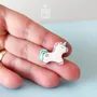 Bijoux - Broche Licorne en Bois - Bijou Fantaisie Magique - Broche Pastel Conte de Fées pour Sac Ita - PINTONIK