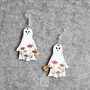 Jewelry - Floral Ghost Earrings - Sterling Silver Halloween Pumpkin Jewelry - PINTONIK