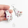 Jewelry - Floral Ghost Earrings - Sterling Silver Halloween Pumpkin Jewelry - PINTONIK