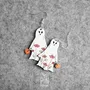 Jewelry - Floral Ghost Earrings - Sterling Silver Halloween Pumpkin Jewelry - PINTONIK