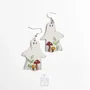 Bijoux - Boucles d'oreilles fantômes mignonnes - Bijoux d'Halloween originaux - Boucles d'oreilles funky avec champignons magiques - PINTONIK