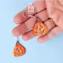 Jewelry - Jack O Lantern Earrings - Spooky Wood Dangle Earrings, Sterling Silver - PINTONIK
