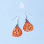 Jewelry - Jack O Lantern Earrings - Spooky Wood Dangle Earrings, Sterling Silver - PINTONIK