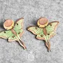 Bijoux - Boucles d'oreilles papillon Luna Moth - Bijoux fantaisie ailes de papillon - Cadeau d'Halloween ensorceleur ou cadeau pour un 30e anniversaire - Boucles d'oreilles originales - PINTONIK
