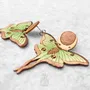 Bijoux - Boucles d'oreilles papillon Luna Moth - Bijoux fantaisie ailes de papillon - Cadeau d'Halloween ensorceleur ou cadeau pour un 30e anniversaire - Boucles d'oreilles originales - PINTONIK