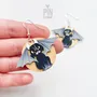 Bijoux - Boucles d'oreilles ailes de chauve-souris chat noir - Bijoux d'Halloween Whimsigoth - PINTONIK
