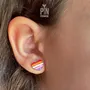 Jewelry - Lesbian Pride Earrings - Rainbow Heart Studs - PINTONIK