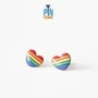 Bijoux - Boucles d'oreilles cœur drapeau arc-en-ciel - Bijoux LGBT - PINTONIK