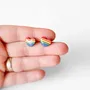 Bijoux - Boucles d'oreilles cœur drapeau arc-en-ciel - Bijoux LGBT - PINTONIK