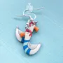 Bijoux - Boucles d'oreilles mouette - Bois peint original et argent sterling - Bijoux nautiques - PINTONIK