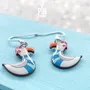 Bijoux - Boucles d'oreilles mouette - Bois peint original et argent sterling - Bijoux nautiques - PINTONIK
