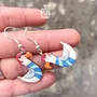 Bijoux - Boucles d'oreilles mouette - Bois peint original et argent sterling - Bijoux nautiques - PINTONIK