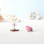 Jewelry - Pink Heart Stud Earrings - Wooden Love Arrow Jewelry - PINTONIK