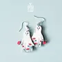 Jewelry - Halloween Ghost Earrings - Spooky Fall Jewelry with Jack O Lantern Pumpkin - PINTONIK