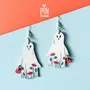 Jewelry - Halloween Ghost Earrings - Spooky Fall Jewelry with Jack O Lantern Pumpkin - PINTONIK