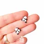 Jewelry - Funny Panda Earrings - Wood & Stainless Steel Animal Jewelry - PINTONIK