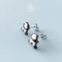 Jewelry - Funny Panda Earrings - Wood & Stainless Steel Animal Jewelry - PINTONIK